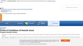 
                            3. Terms & Conditions of Awards Issue | Aeroflot