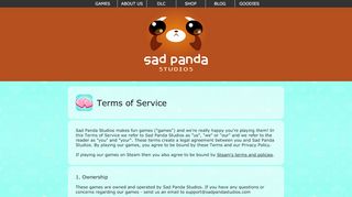 
                            7. Terms of Service - Sad Panda Studios - Games