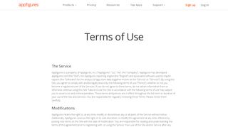 
                            3. Terms of Use - Appfigures app analytics