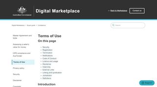 
                            8. Terms of Use – Digital Marketplace