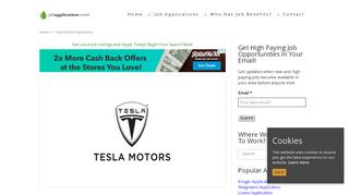 
                            2. Tesla Motors Application - Online Job Employment Form