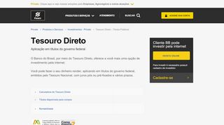 
                            2. Tesouro Direto - Títulos Públicos - Private | Banco do Brasil - Bb