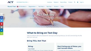 
                            1. Test Day - The ACT Test