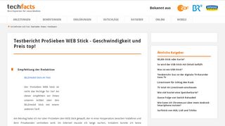 
                            6. Testbericht ProSieben WEB Stick - Geschwindigkeit …