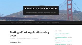 
                            6. Testing a Flask Application using pytest – Patrick's Software Blog