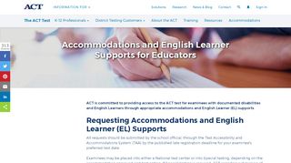 
                            2. Testing Accommodations and Supports | The ACT Test | ACT