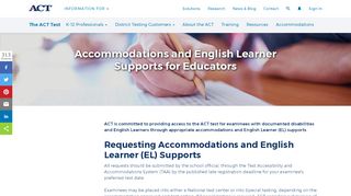 
                            3. Testing Accommodations and Supports | The ACT Test | ACT