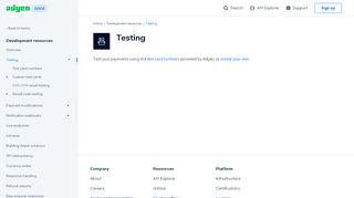 
                            7. Testing | Adyen Docs