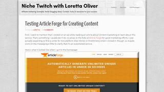 
                            8. Testing Article Forge for Creating Content