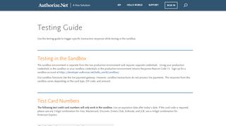 
                            2. Testing Guide - Authorize.net Developer