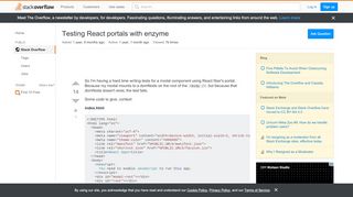 
                            7. Testing React portals with enzyme - Stack Overflow