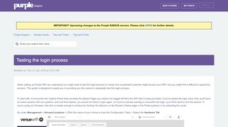 
                            4. Testing the login process : Purple Support