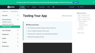 
                            1. Testing Your App | Cypress Documentation