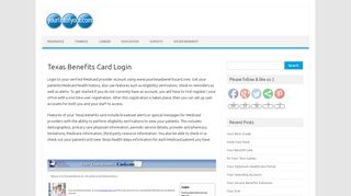 
                            7. Texas Benefits Card Login - Your List of Your