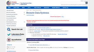 
                            4. Texas Department of State Health Services - Remote Data Systems