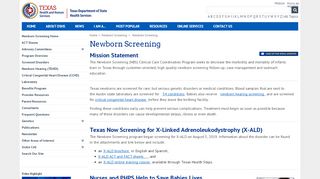 
                            1. Texas Newborn Screening