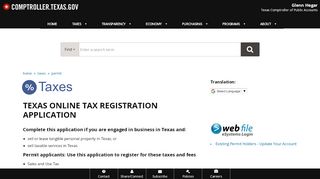 
                            8. Texas Online Tax Registration Application - Texas Comptroller