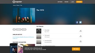 
                            9. The 1975 – Songs & Albums : Napster
