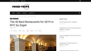 
                            2. The 50 Best Restaurants for 2019 in NYC by Zagat | Food-trips