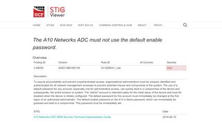 
                            8. The A10 Networks ADC must not use the default enable password.