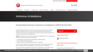 
                            5. The AAA National Roster of Arbitrators and Mediators: EXPERTISE ...