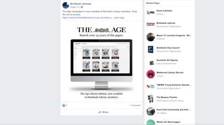 
                            5. The Age newspaper is now available to... - Brimbank Libraries ...