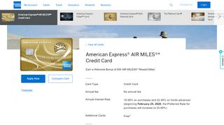 
                            1. The AIR MILES Credit Card | American Express Canada