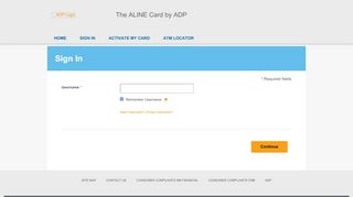 
                            5. The ALINE Card by ADP - Sign In - Visa Prepaid Processing