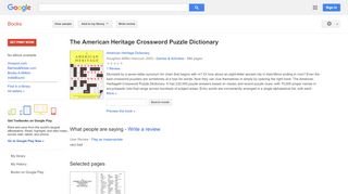 
                            9. The American Heritage Crossword Puzzle Dictionary