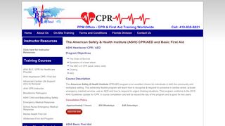 
                            7. The American Safety & Health Institute (ASHI) CPR/AED and ...