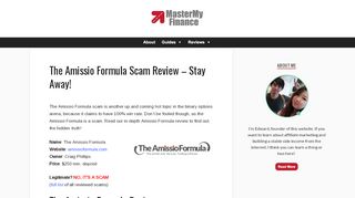 
                            8. The Amissio Formula Scam Review - Stay Away!