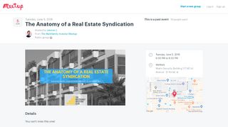 
                            8. The Anatomy of a Real Estate Syndication | Meetup