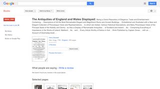 
                            9. The Antiquities of England and Wales Displayed: Being a ...