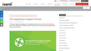 
                            5. The AppSense Support Portal | Ivanti