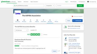 
                            5. The ASPIRA Association Employee Benefits and Perks | Glassdoor