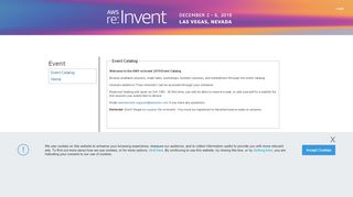 
                            2. the AWS re:Invent 2019 Event Catalog