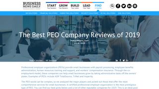 
                            8. The Best PEO Service Providers of 2019 - Business News Daily