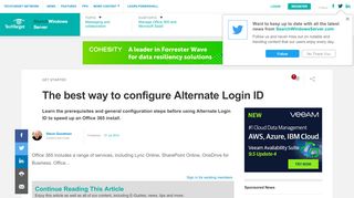 
                            1. The best way to configure Alternate Login ID