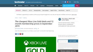 
                            7. The cheapest Xbox Live Gold deals and 12 month membership ...