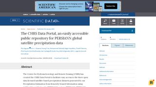 
                            1. The CHRS Data Portal, an easily accessible public ... - Nature