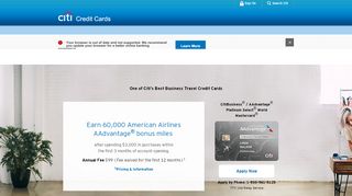 
                            7. The Citi AAdvantage Card - Citi.com