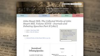 
                            6. The Collected Works of John Stuart Mill, Volume XXVII - Journals and ...