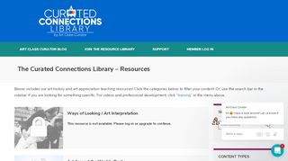 
                            5. The Curated Connections Library - Resources - Art Class Curator