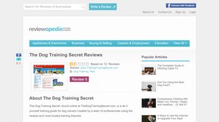 
                            6. The Dog Training Secret Reviews - Legit or Scam?