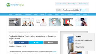 
                            8. The Dunhill Medical Trust: Inviting Applications for Research Project ...