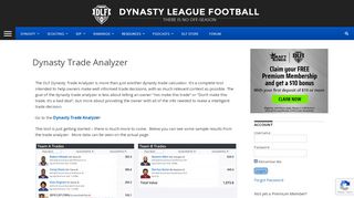 
                            5. The Dynasty Trade Analyzer - more than a dynasty trade calculator