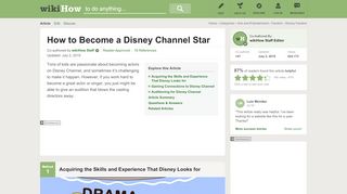 
                            5. The Easiest Way to Become a Disney Channel Star - wikiHow