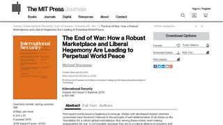 
                            8. The End of War: How a Robust Marketplace and Liberal Hegemony ...