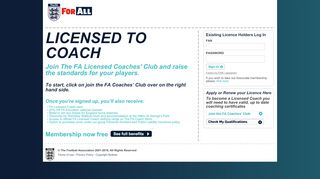 
                            8. The FA Licensed Coaches Club - Log On