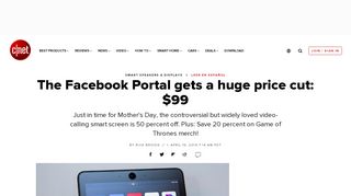 
                            7. The Facebook Portal gets a huge price cut: $99 - CNET